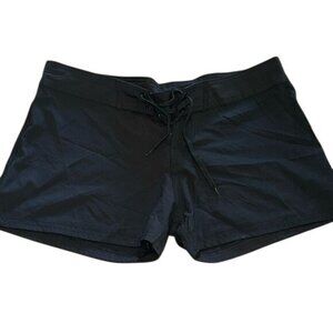 Burnside Womens Black Board Shorts Size L With Drawstring Waist & Back Pocket Sw